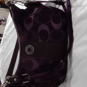 Coach logo fabric shoulder/ handbag large